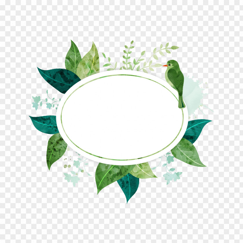 Vector Retro Pattern Border Watercolor Painting Leaf PNG