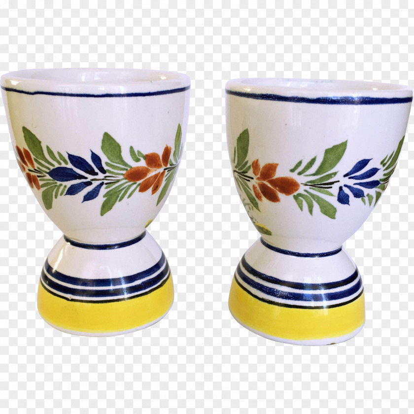 Quimper Faience Ceramic Egg Cups Tableware Pottery PNG