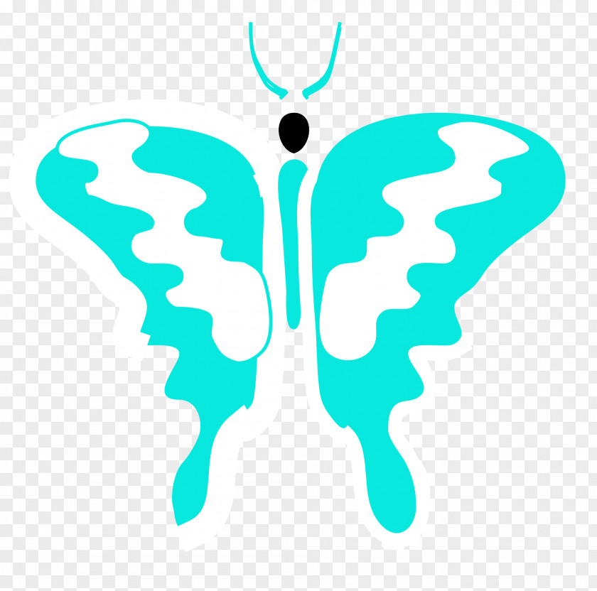 Turquoise Butterfly Line Art Clip PNG
