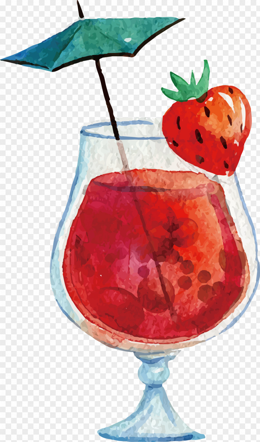 Vector Hand-painted Juice Cocktail Cafe Watercolor Painting PNG