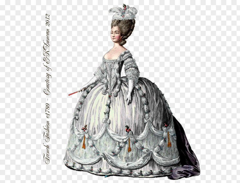 France 18th Century Fashion 1700-talets Mode Rococo PNG