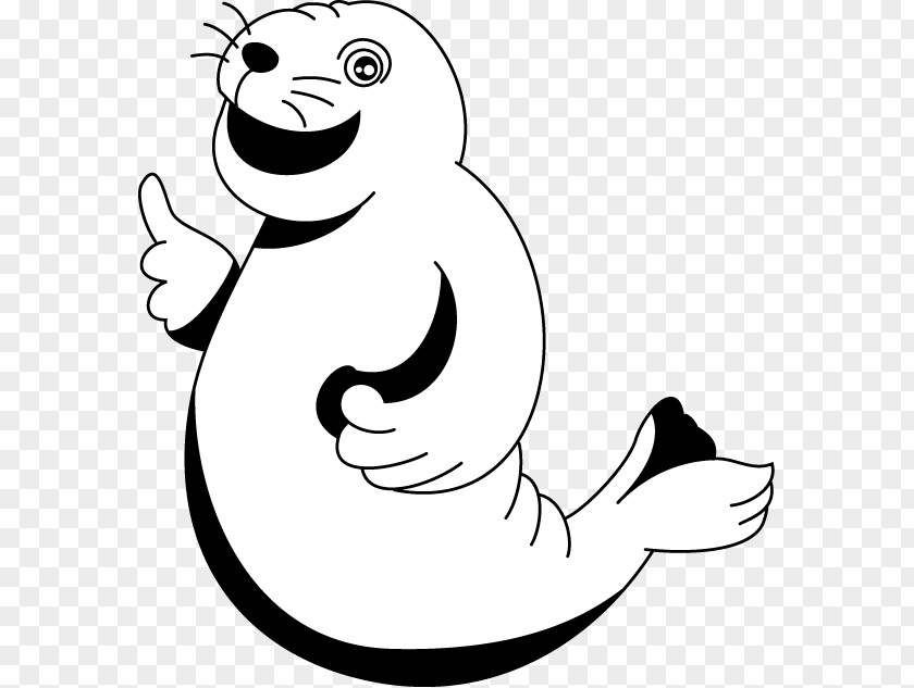 Seal Animal Line Art Cartoon Thumb Clip PNG