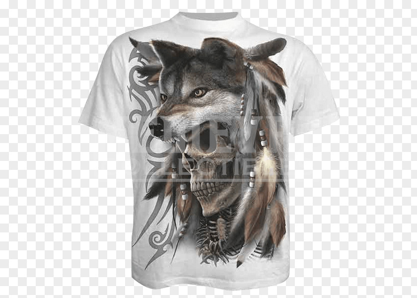 Wolf Totem T-shirt Gray Sleeve Hood Collar PNG