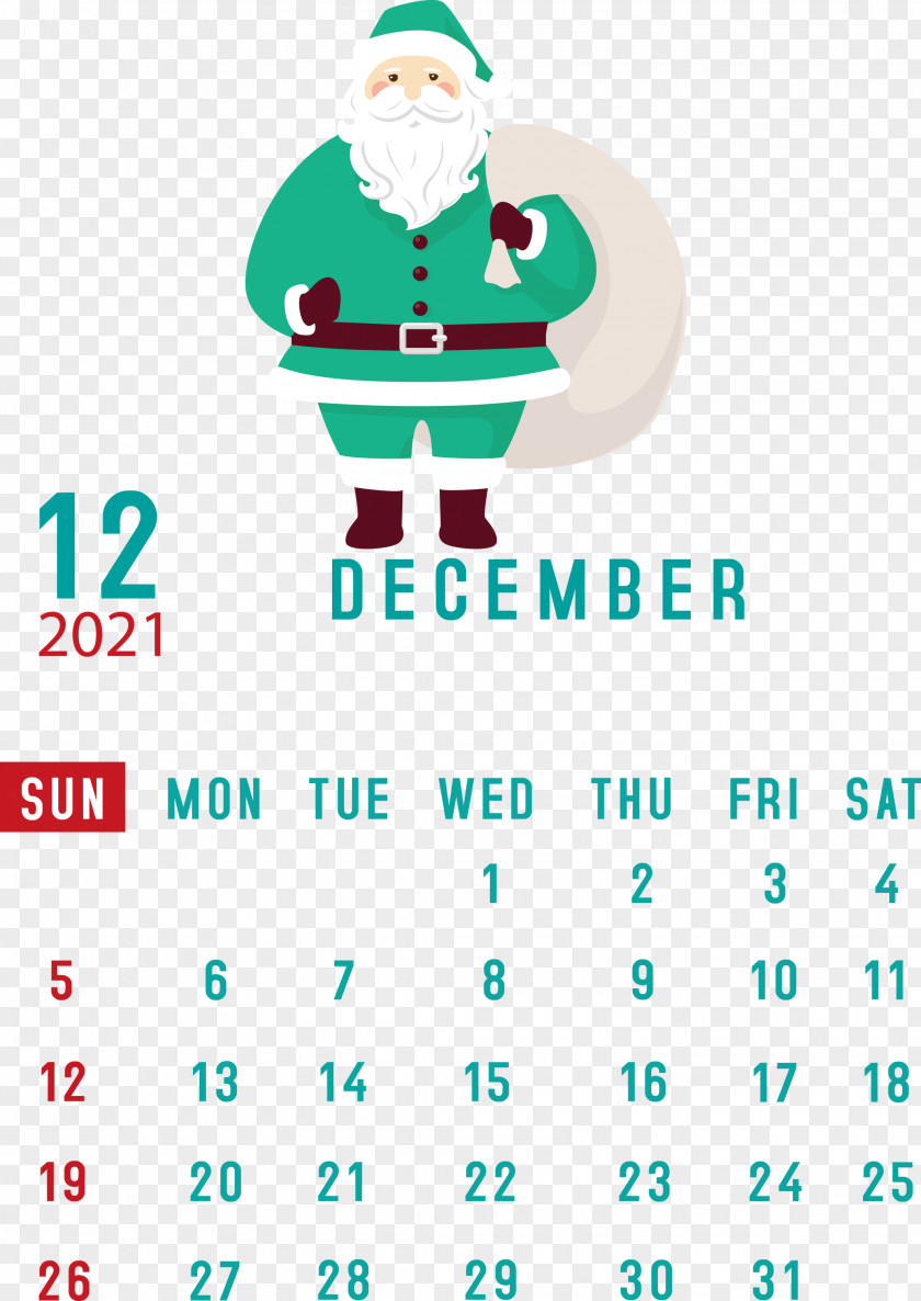 December 2021 Printable Calendar PNG