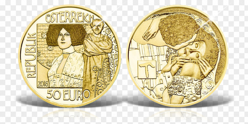 Gustav Klimt Coin The Kiss Gold Portrait Of Adele Bloch-Bauer I Perth Mint PNG