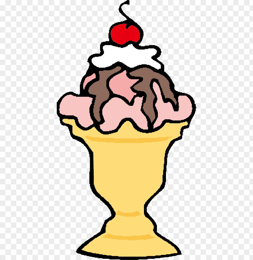 Vector Hand-drawn Ice Cream Sundae Fudge Gelato PNG