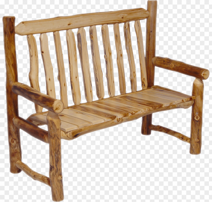 Carved Wooden Swing Bench Table Chair Garden Seat PNG