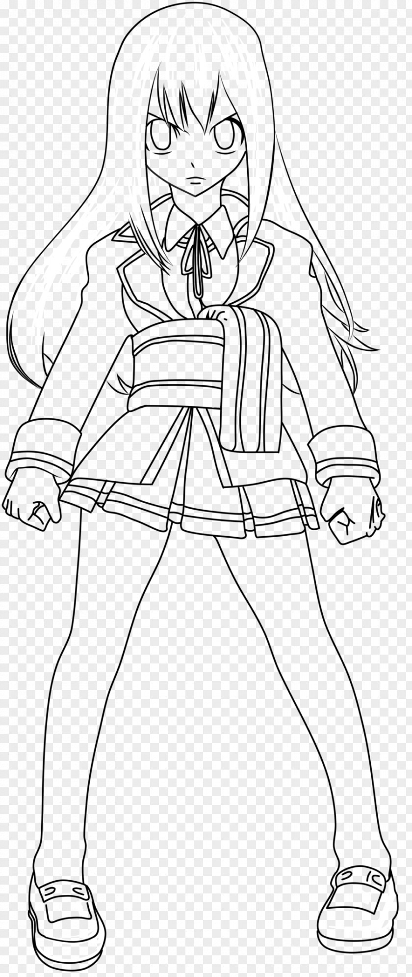 Fairy Tail Wendy Marvell Line Art Drawing PNG
