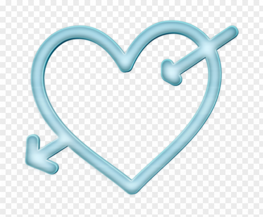Hand Drawn Icon Heart With Cupid Arrow Symbol PNG