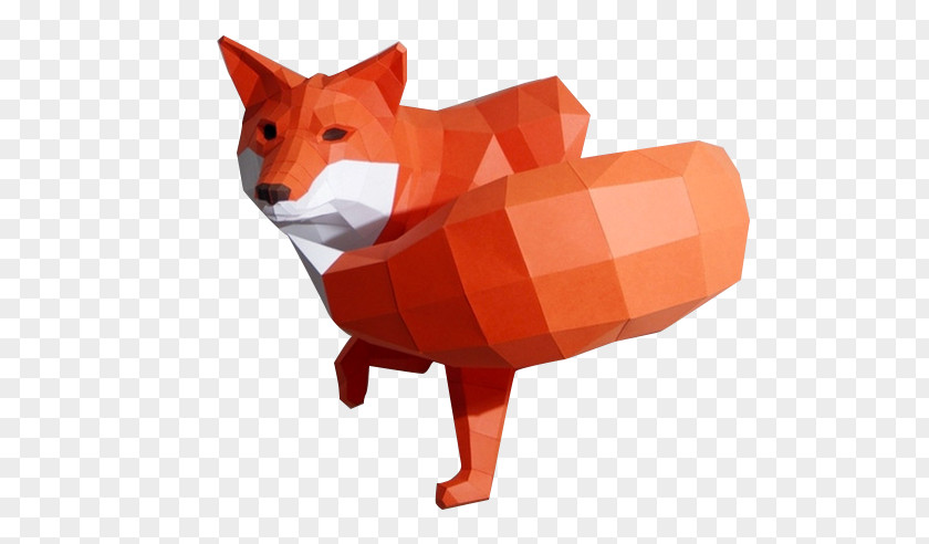 Hand Fox Paper Craft Model Sculpture Geometry PNG