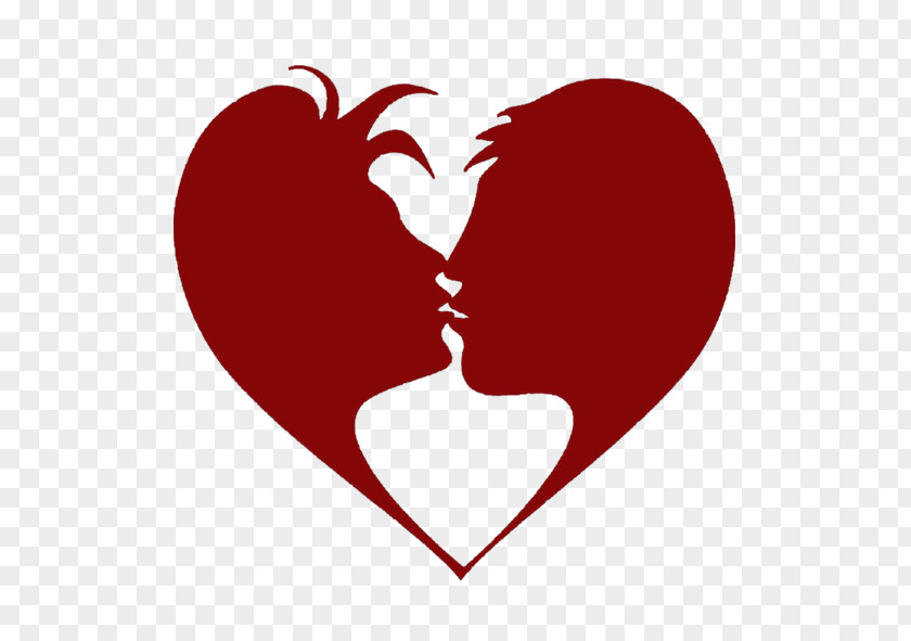 Valentines Day Kiss Heart Love Illustration PNG
