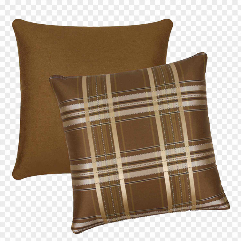 Coffee Plaid Pillow Tartan PNG