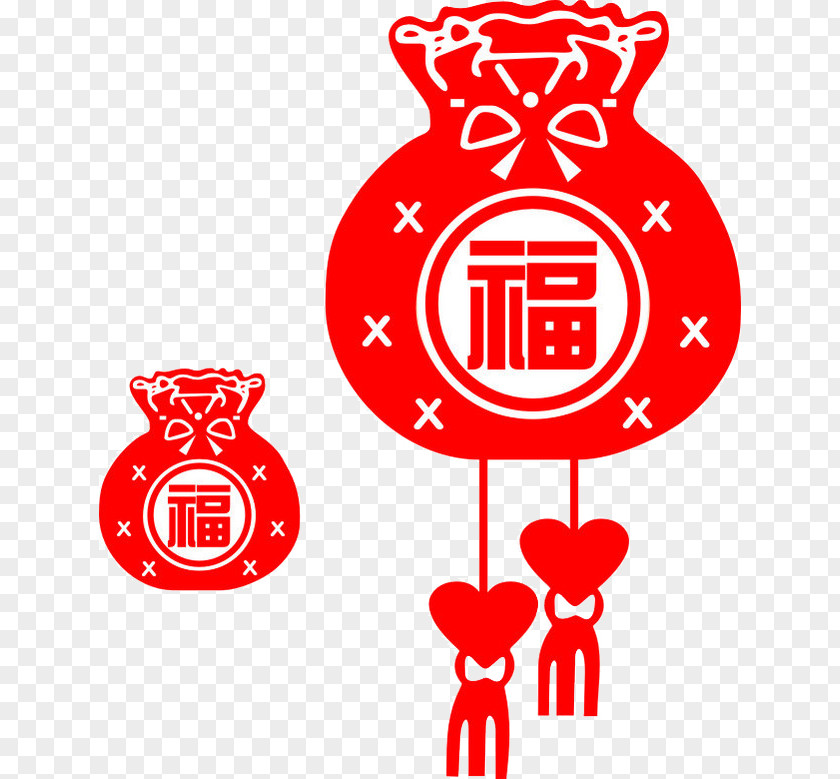 Each Child New Year Red Packets Chinese Fukubukuro Envelope Papercutting PNG