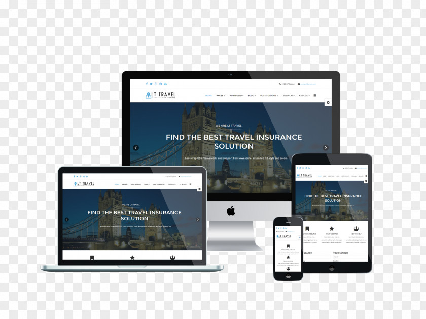 Mockup Responsive Web Design Template Page Layout Bootstrap PNG