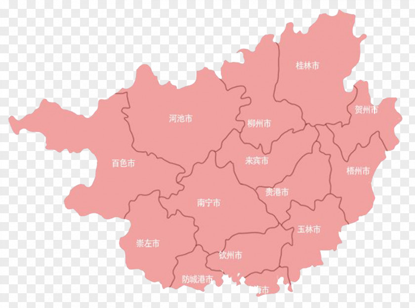 Pink Map Of Guangxi Guilin Laibin Liucheng County Wuming District Liuzhou PNG