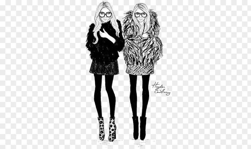 STYLE Met Gala Mary-Kate And Ashley Olsen Fashion Illustration PNG