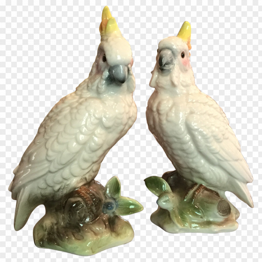 Bird Figurine Cockatoo Porcelain Antique PNG