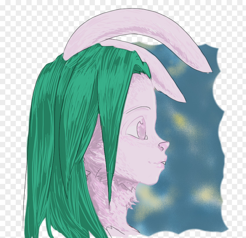 Bunny Paint Forehead Green Hair Coloring Jaw PNG