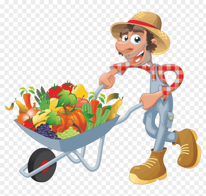 Vegetable Farmer Fruit Cartoon PNG