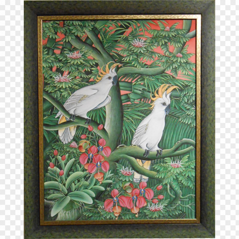 Cockatoo Art Painting Flora Bird Fauna PNG