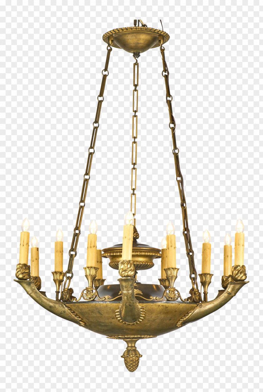 European Crystal Chandeliers 19th Century Chandelier Empire Style Bronze First French PNG