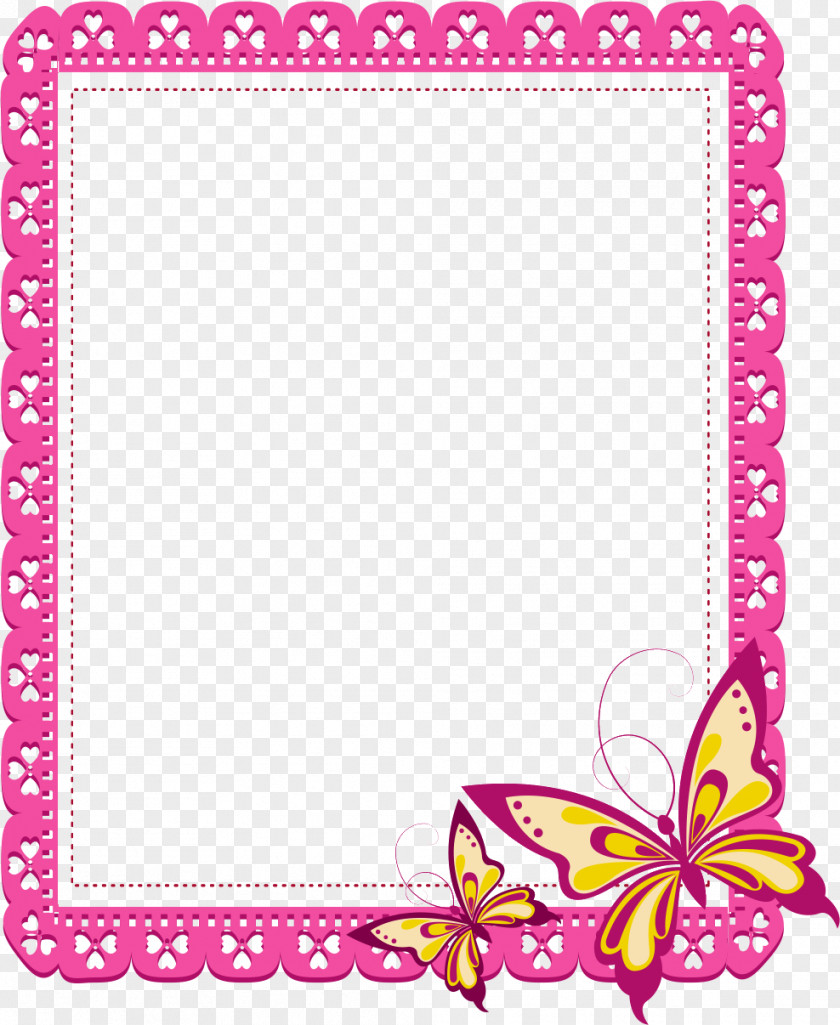 Fuchsia Frame Printing And Writing Paper Papel De Carta PNG