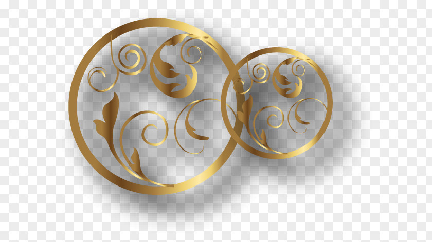 Chinese Style Gold Texture Ring Computer Graphics Mapping PNG