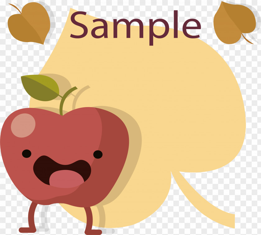Red Apple In Fall Clip Art PNG