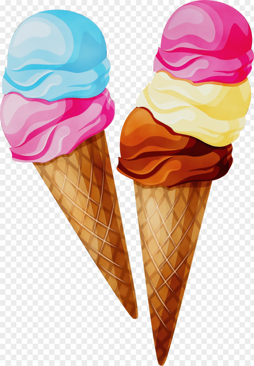 Wafer Dish Ice Cream Cone Background PNG