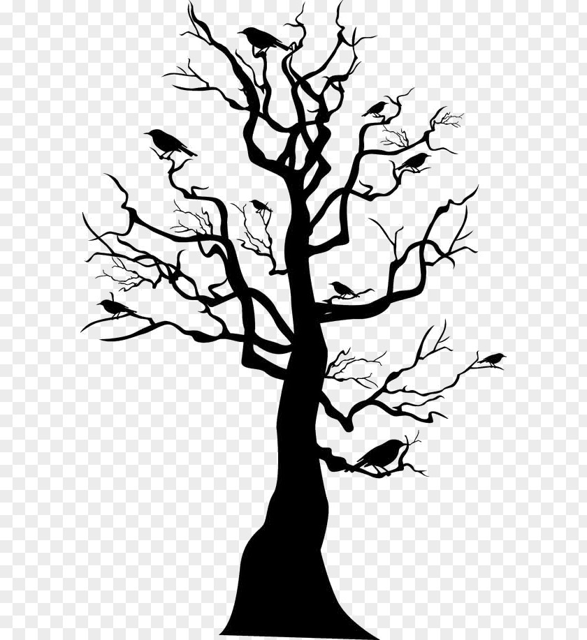Horror Withered Skeleton Tree Skull PNG