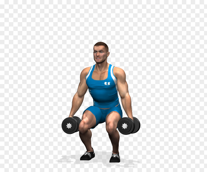 Dumbbell Weight Training Squat Exercise Physical Fitness PNG