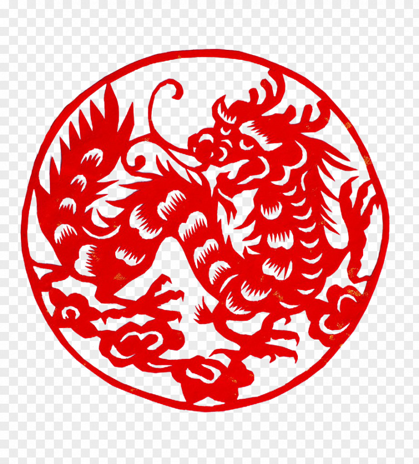 Paper-cut Dragon Claw Papercutting Chinese Paper Cutting Illustration PNG