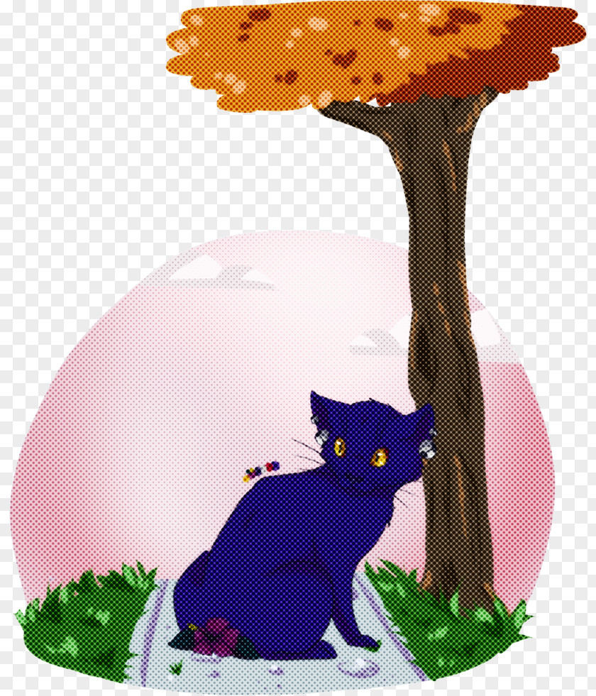 Tail Branch Black Cat Tree Clip Art Small To Medium-sized Cats PNG