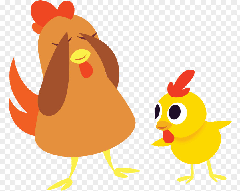 Chicken Rooster Cartoon Yellow Bird PNG