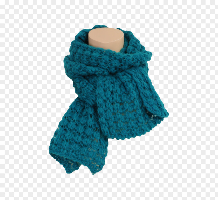 King Louie Neck Wool Stole Turquoise PNG