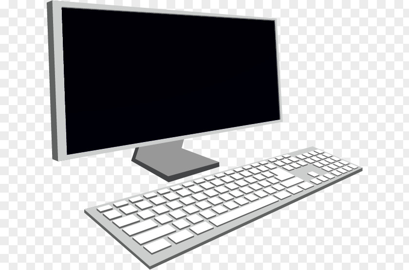 Vector Computer And Keyboard Mouse Monitor Desktop PNG
