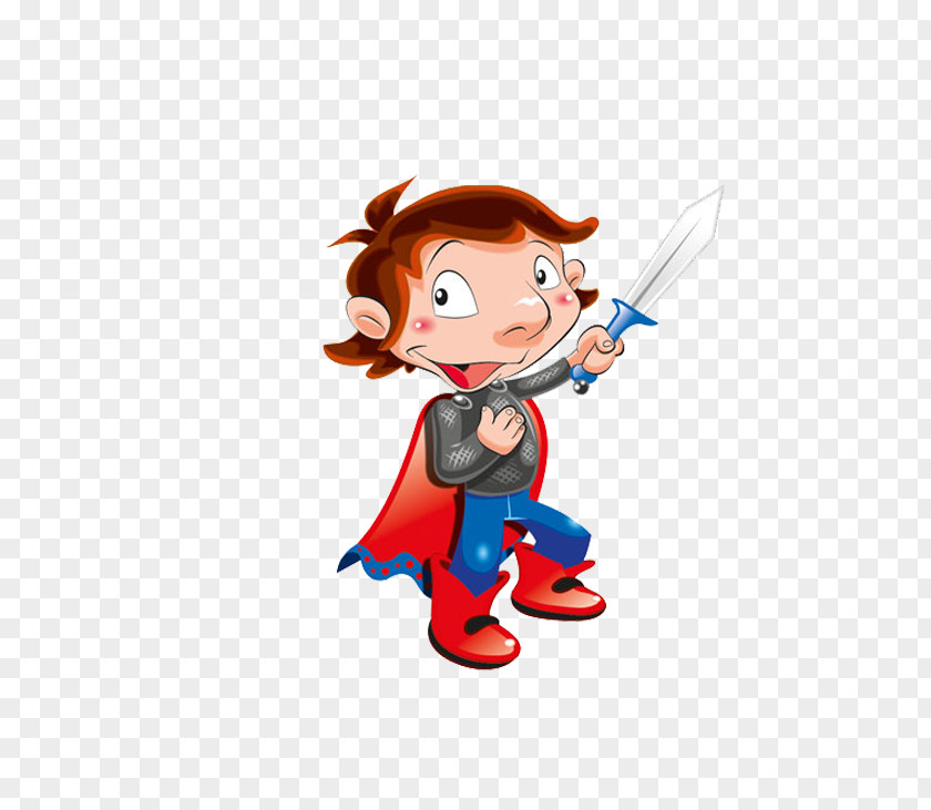 Cartoon Knife Knight Middle Ages Princess Illustration PNG
