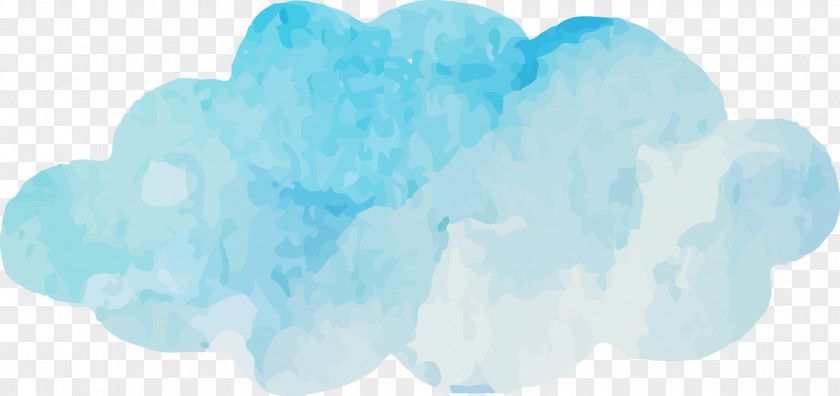 Watercolor Blue Clouds Vector Sky Cloud Turquoise Font PNG