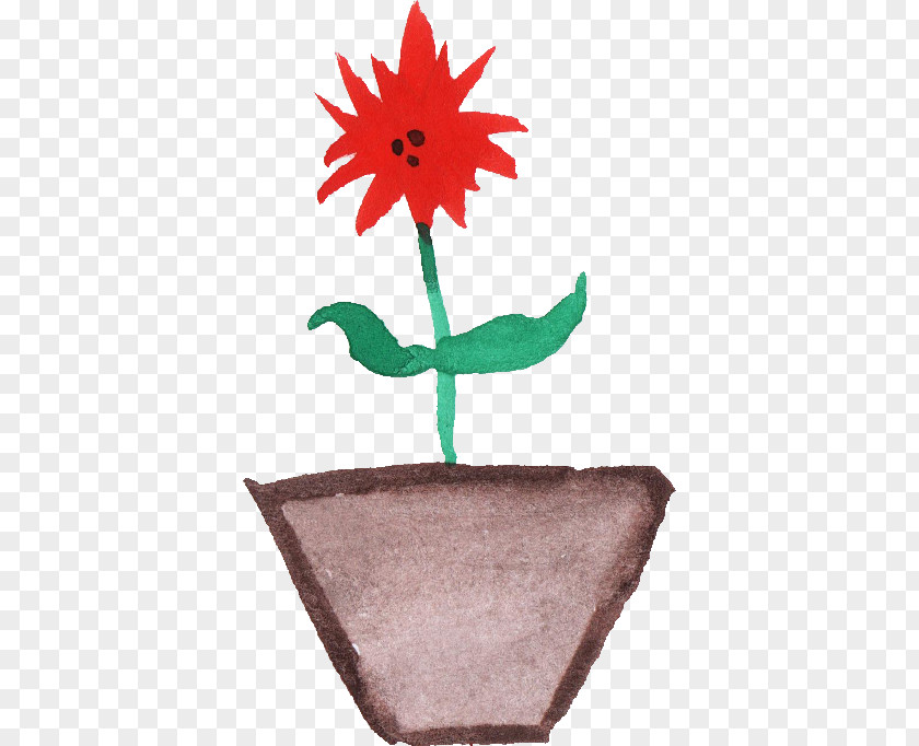 Watercolor Pot Petal Flowerpot Painting PNG