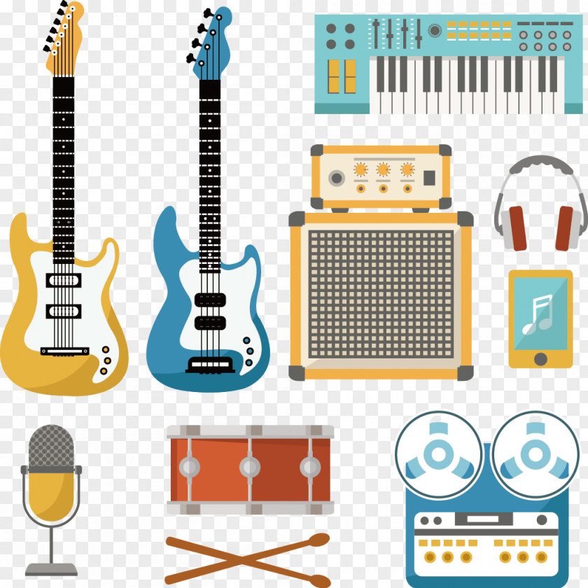 Vector Hand-painted Musical Instruments Drum Percussion PNG
