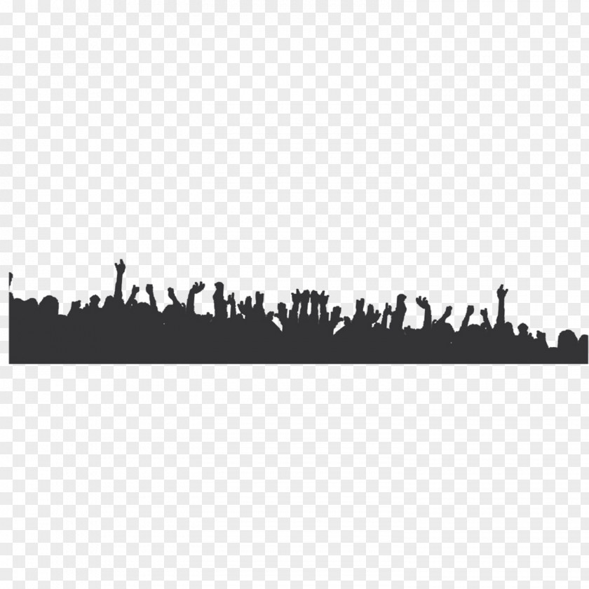 People Crowded, Flat Silhouette Photography Black And White PNG