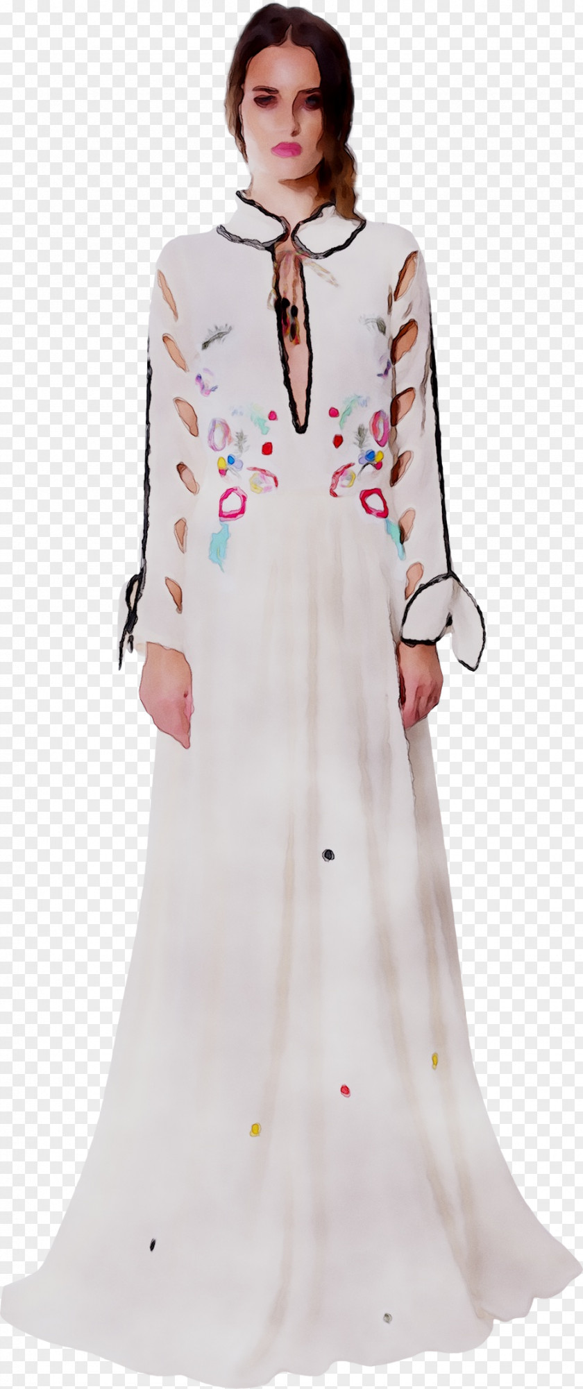 Sleeve Dress Neck Costume PNG