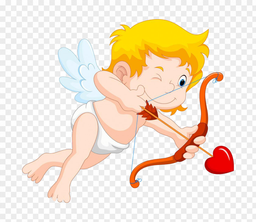 Archery Cupid Cartoon Illustration PNG