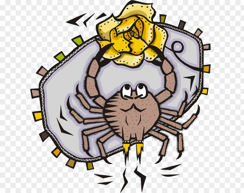 Brown Crab Feet Logo Cartoon Illustration PNG