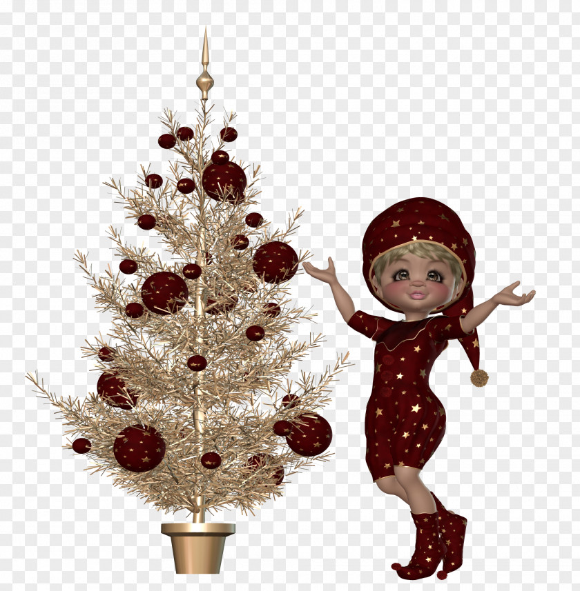 Christmas Tree Elf Ornament Poseur PNG