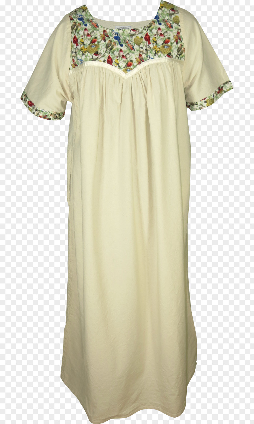 Cotton Nightgowns Blouse Sleeve Shoulder Dress Textile PNG