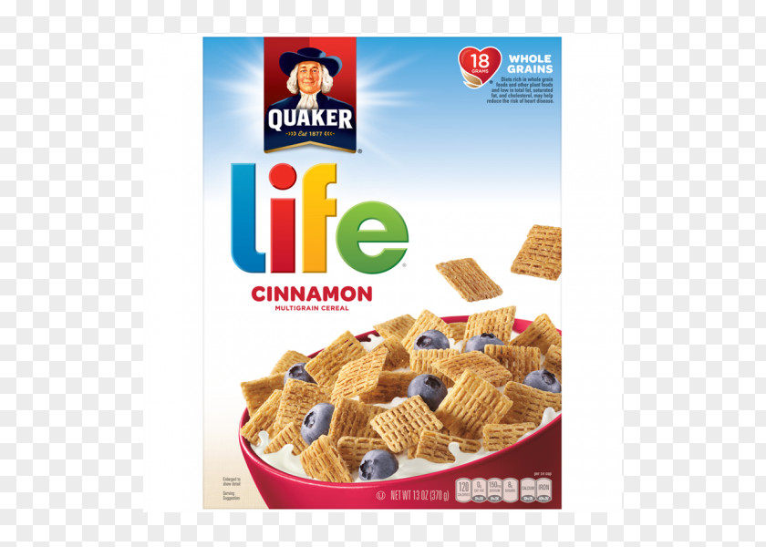 Breakfast Cereal Quaker Life Cinnamon Oats Company PNG