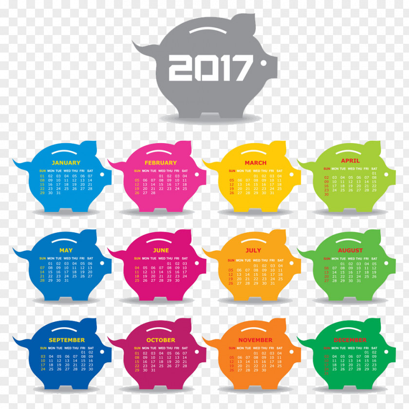 Lovely 2017 Calendar Illustration PNG