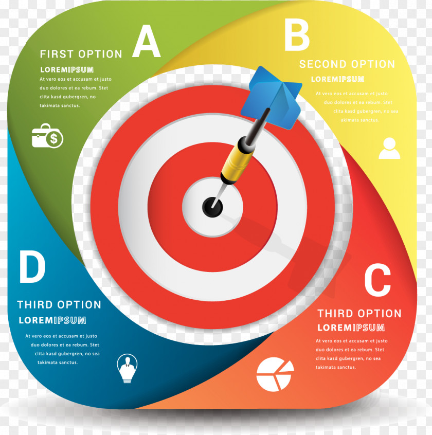 Darts Target Step Diagram Infographic Icon PNG