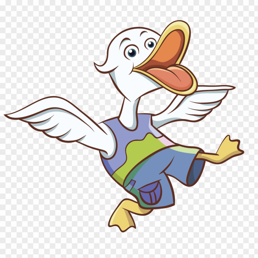 Donald Duck Vector Dancing Cartoon Illustration PNG